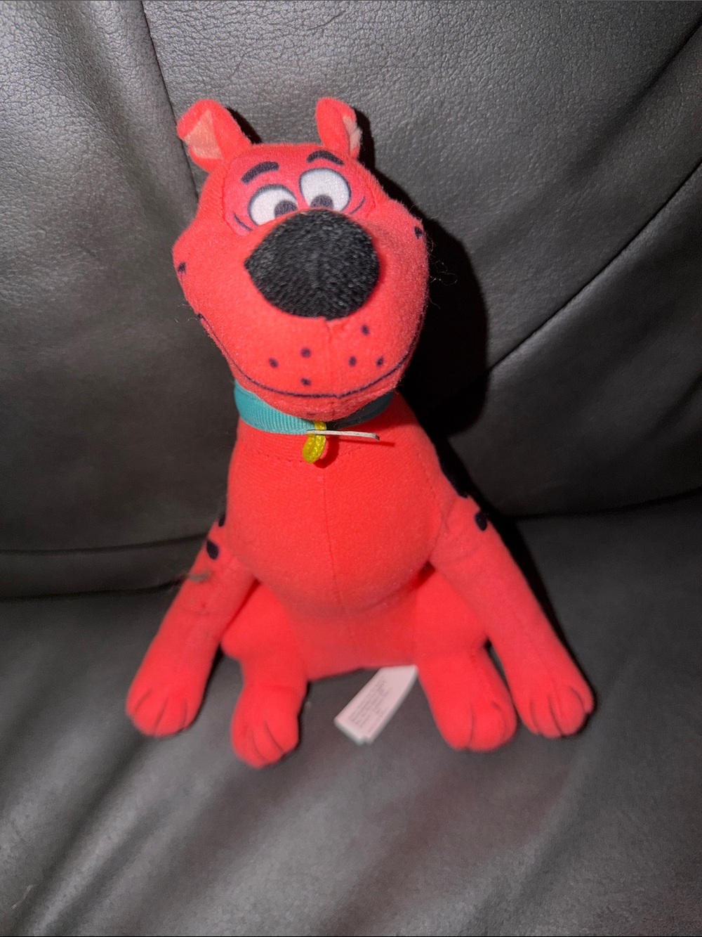 Scooby doo show Red pink Plush Dog Toy with Teal Collar - Pet Plush